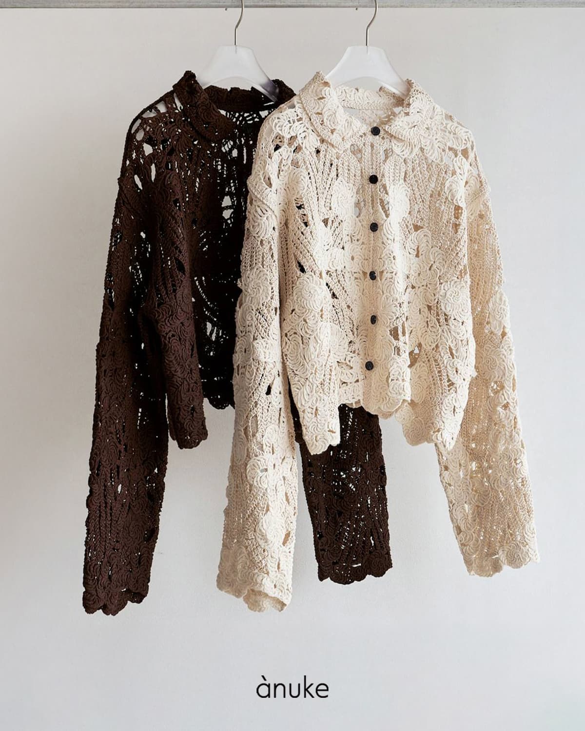 anuke(アンヌーク)コットン コード刺繍 レース オーバーシャツ Embroidery Over Shirts 62620402