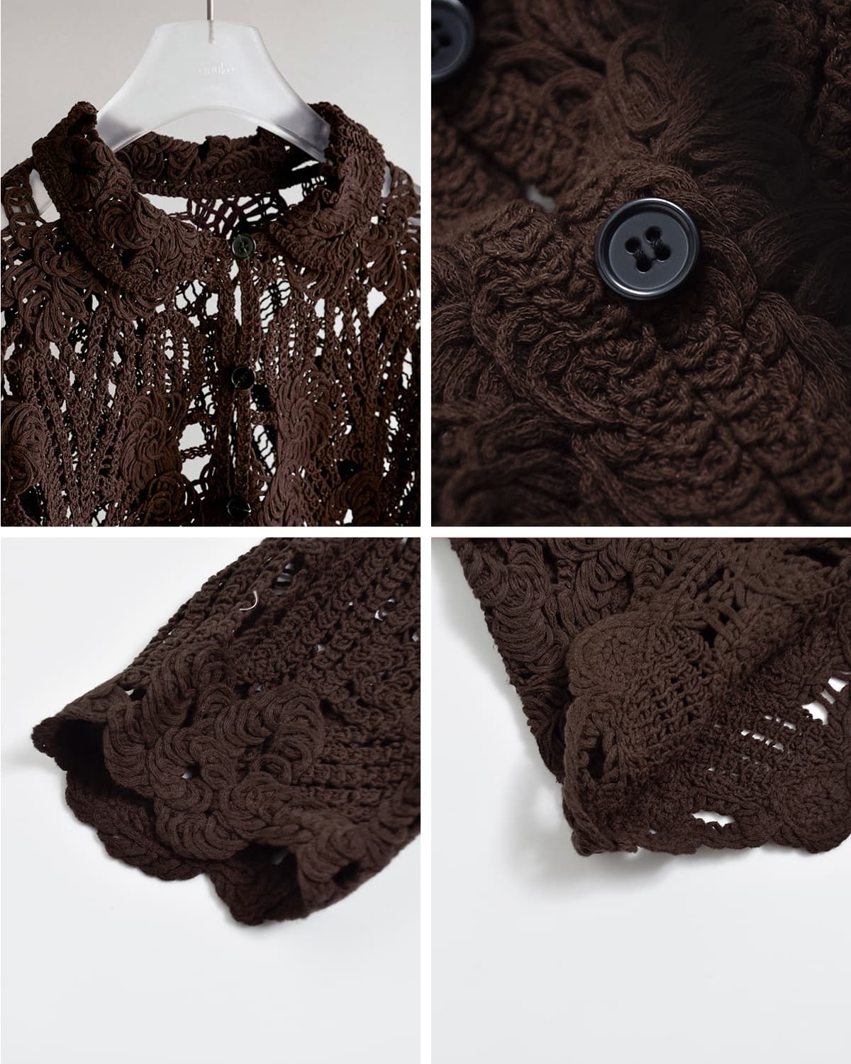 anuke(アンヌーク)コットン コード刺繍 レース オーバーシャツ Embroidery Over Shirts 62620402