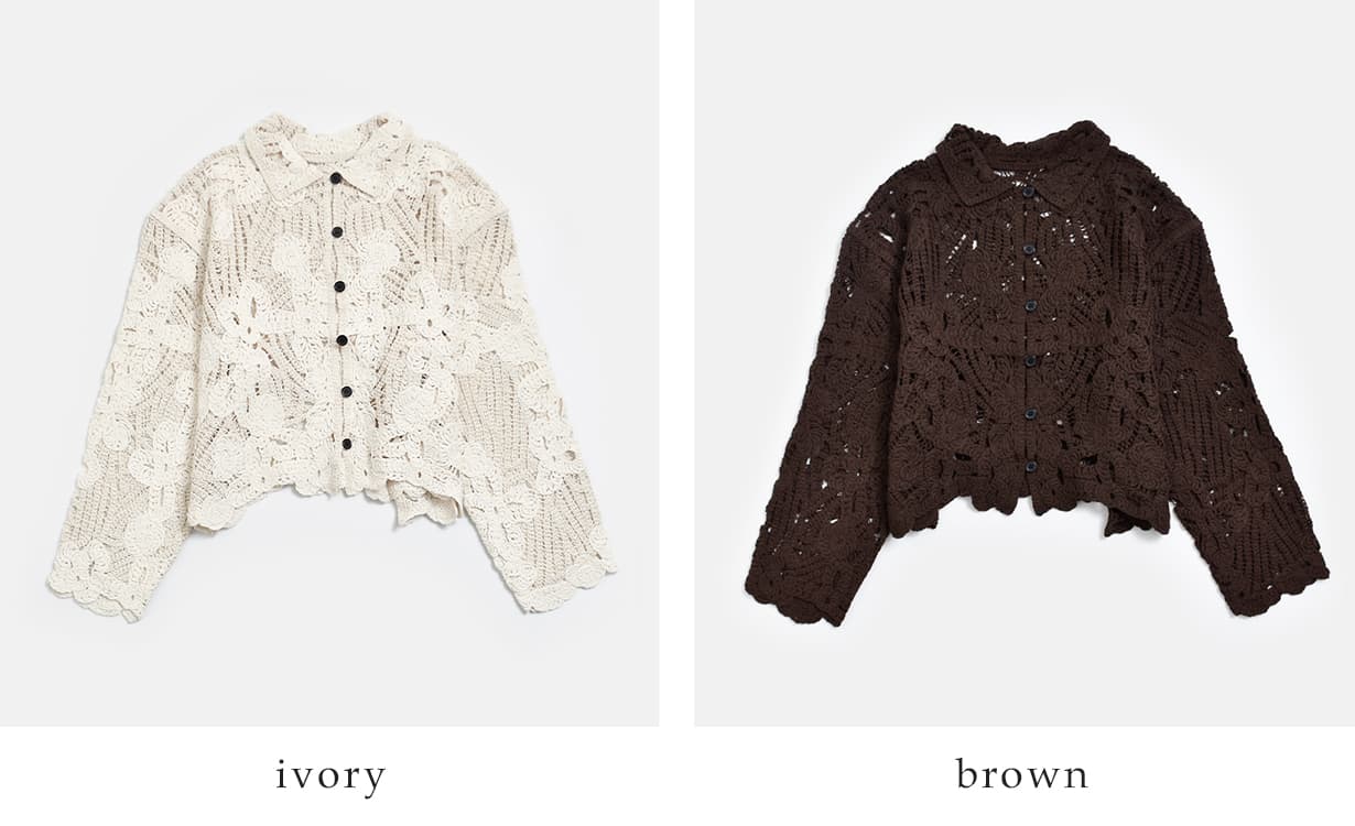 anuke(アンヌーク)コットン コード刺繍 レース オーバーシャツ Embroidery Over Shirts 62620402