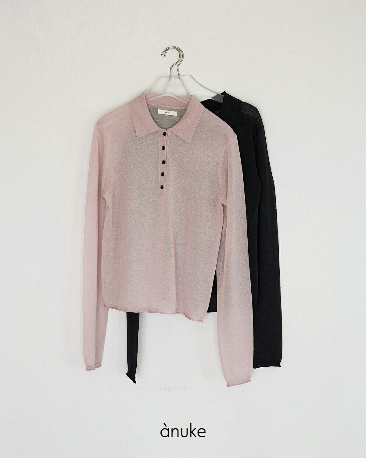 anuke(アンヌーク)シアー ポロニット Sheer Polo Knit 62620508