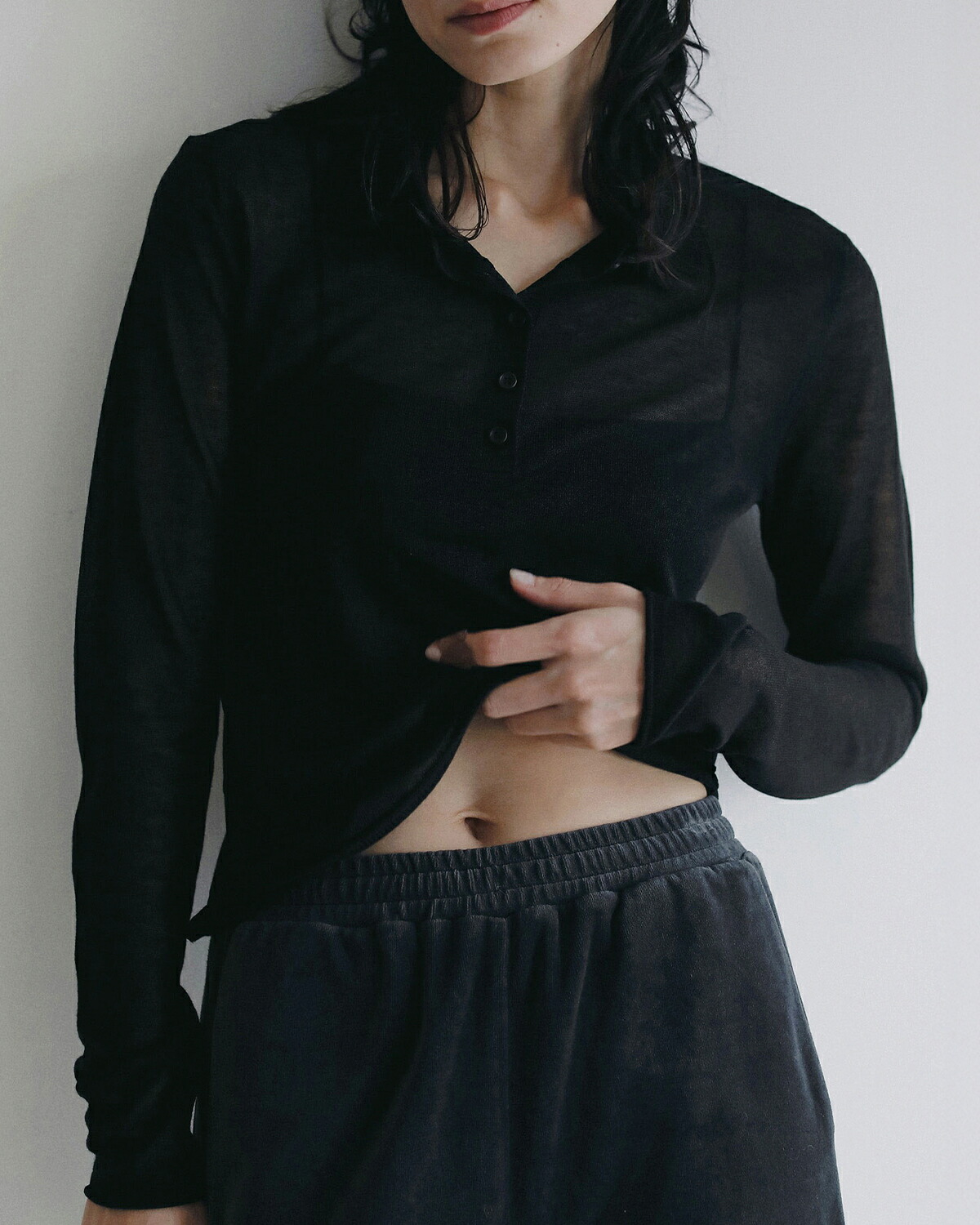 anuke(アンヌーク)シアー ポロニット Sheer Polo Knit 62620508