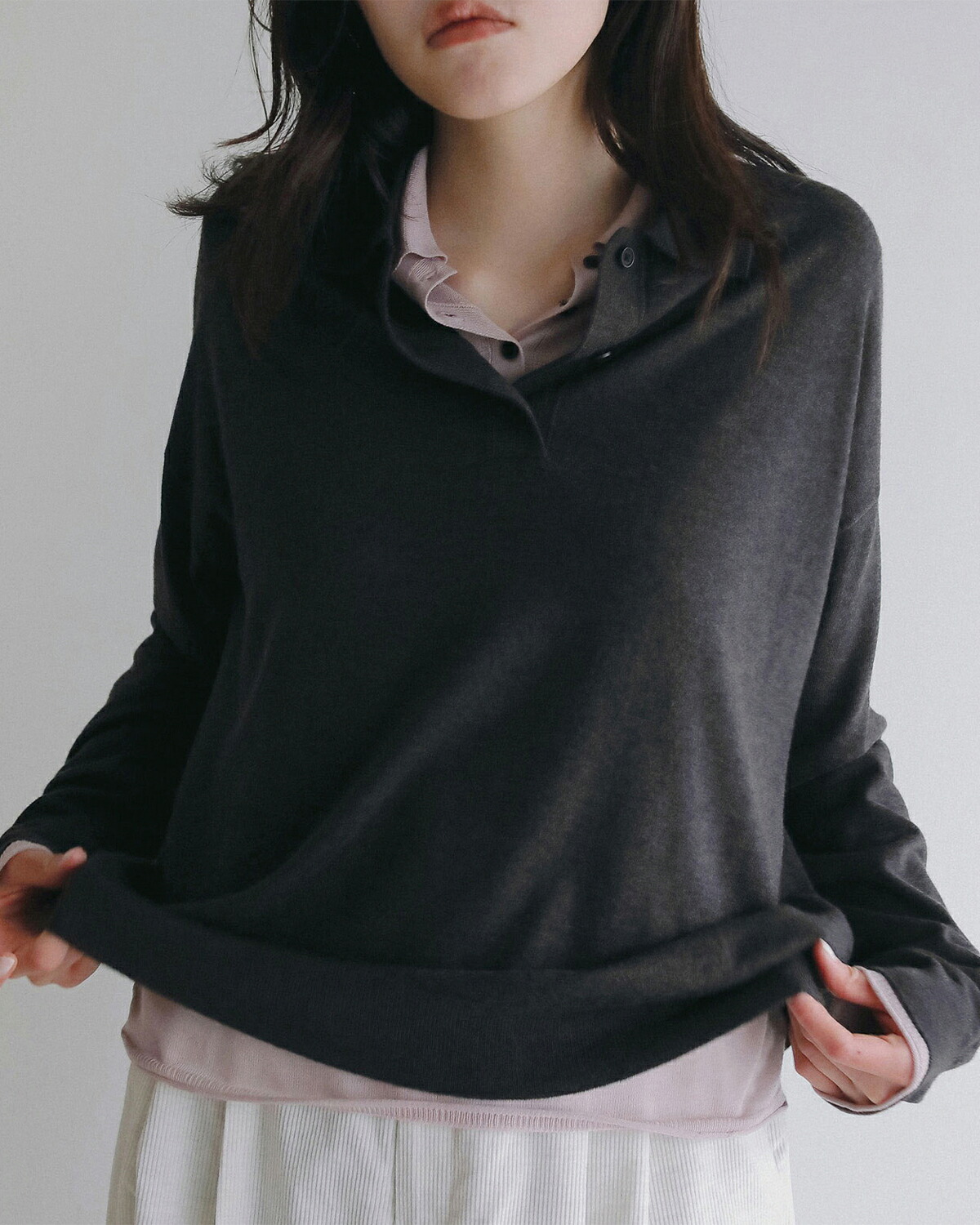 anuke(アンヌーク)シアー ポロニット Sheer Polo Knit 62620508