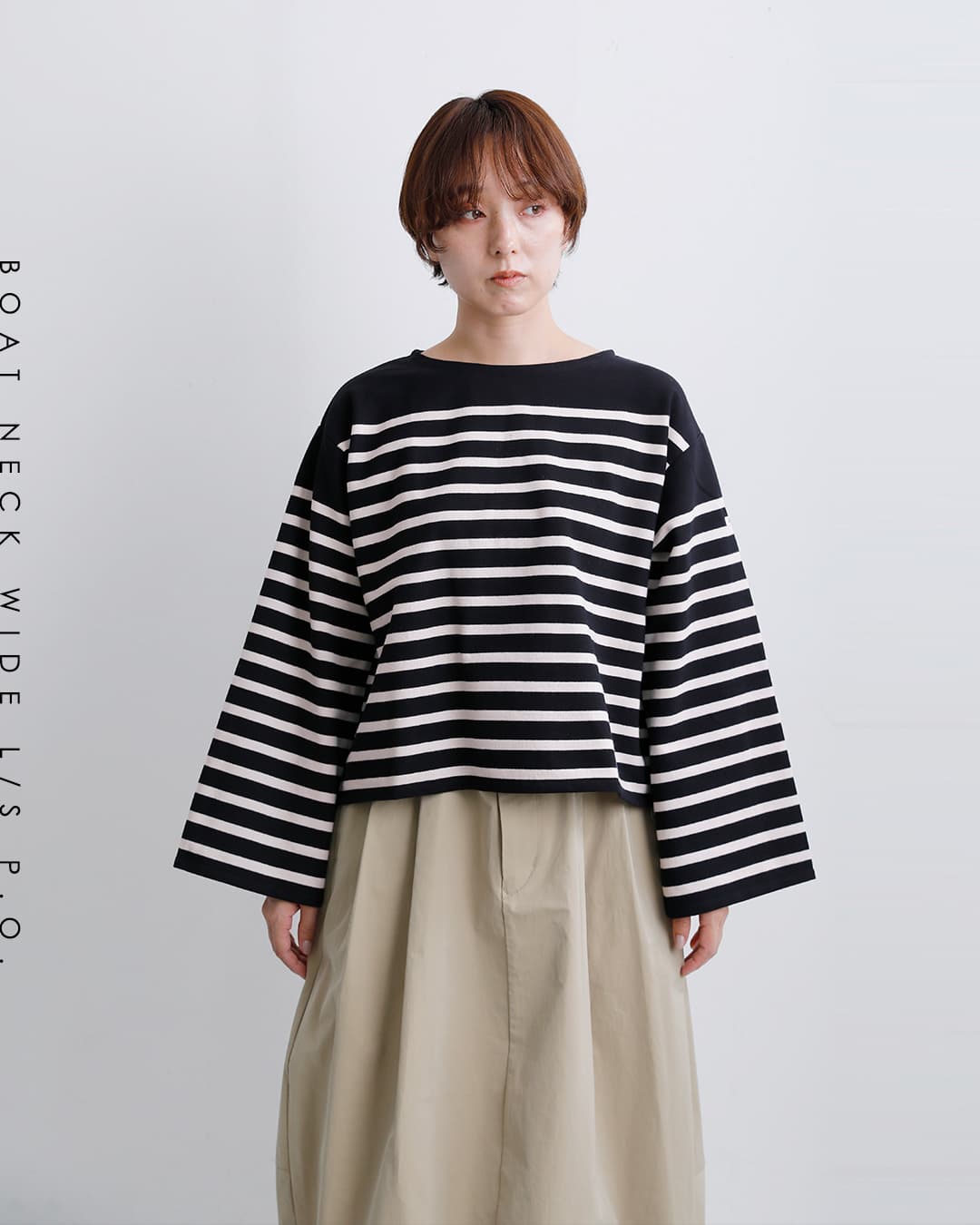 ORCIVAL(オーチバル・オーシバル)ラッセル パネルボーダー ワイド 長袖 バスクシャツ 6940