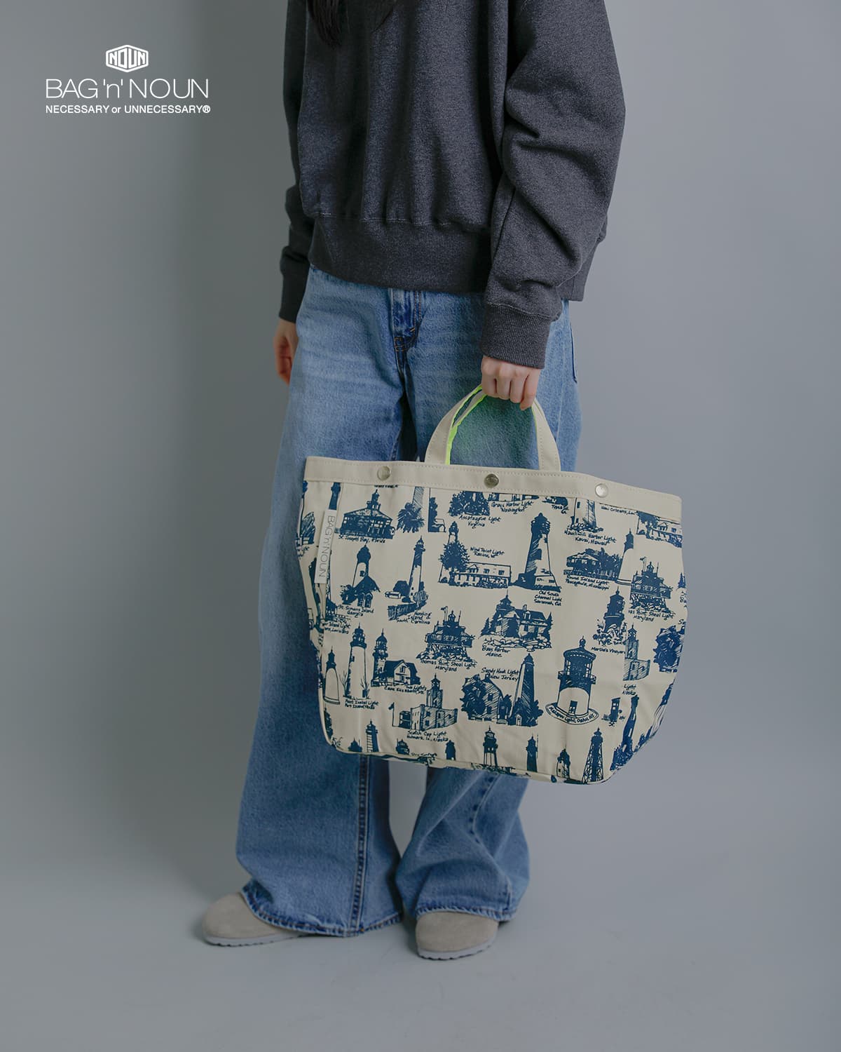 BAG’n’NOUN灯台柄 帆布トートバッグ Mサイズ HOMES BEACON 70021099