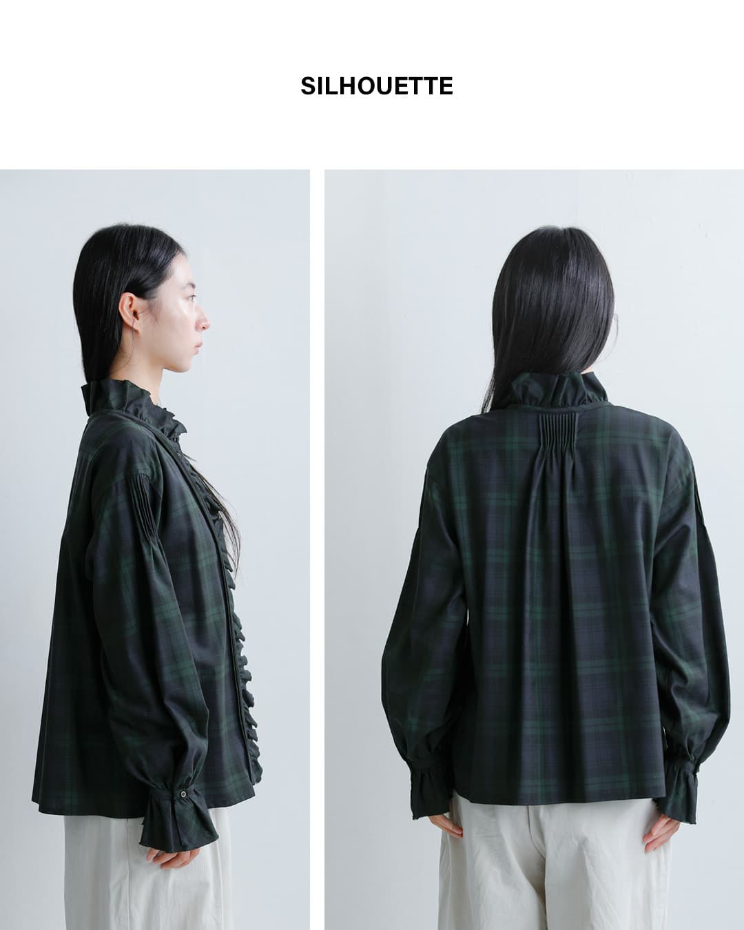 NIGEL CABOURN(ナイジェルケーボン)ウール ギャザーカラー ブラウス 8053-08-10101