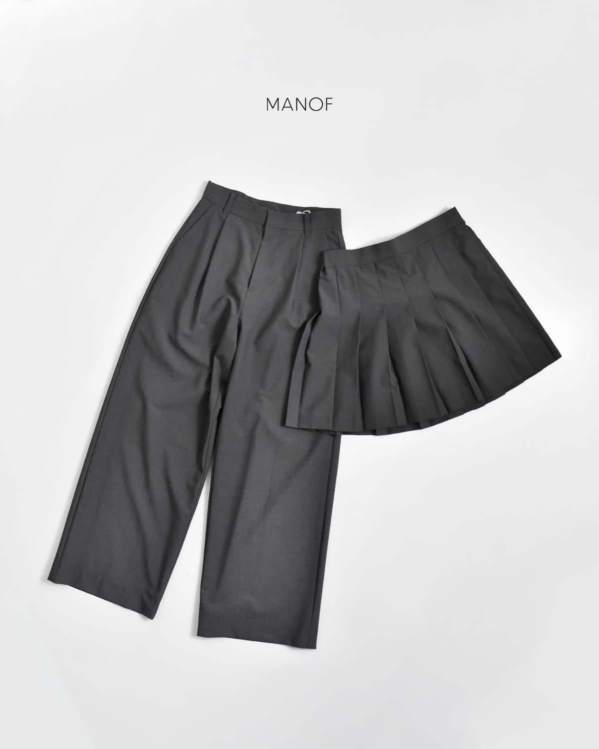 MANOF マノフ プリーツ スカート セット パンツ 81110-7033 2026aw新作