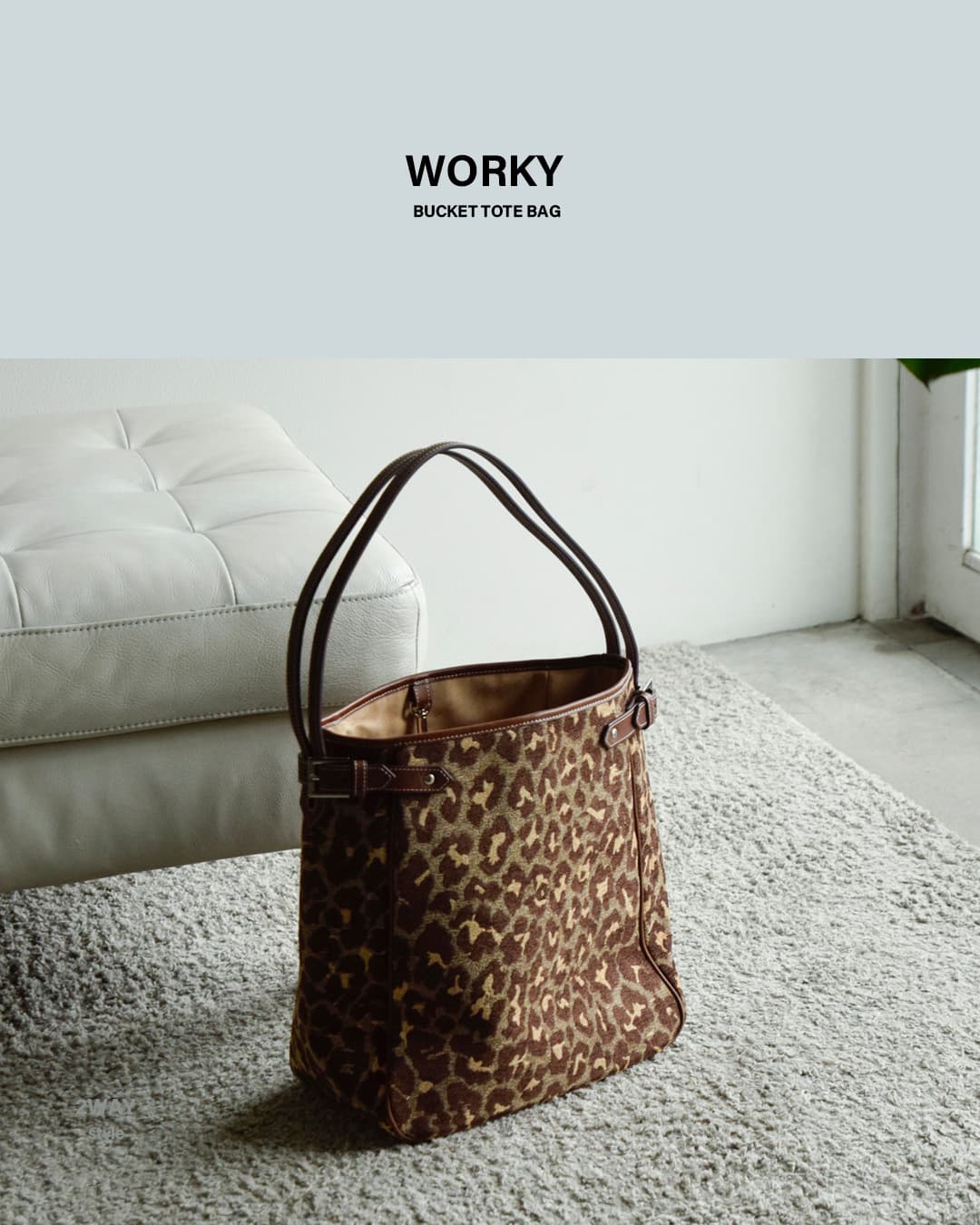 A VACATION(ア ヴァケーション)カーフレザーハンドル バケットトートバッグ WORKY 82-a129