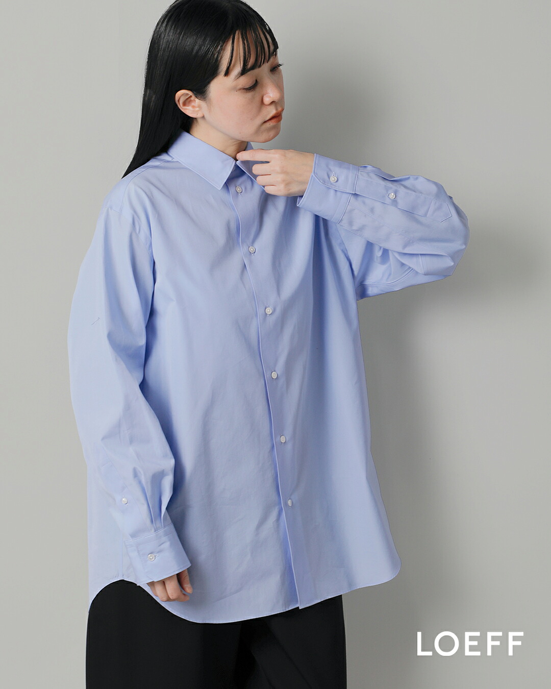 LOEFF(ロエフ)コットンブロードレギュラーカラーシャツ8811-250-0010