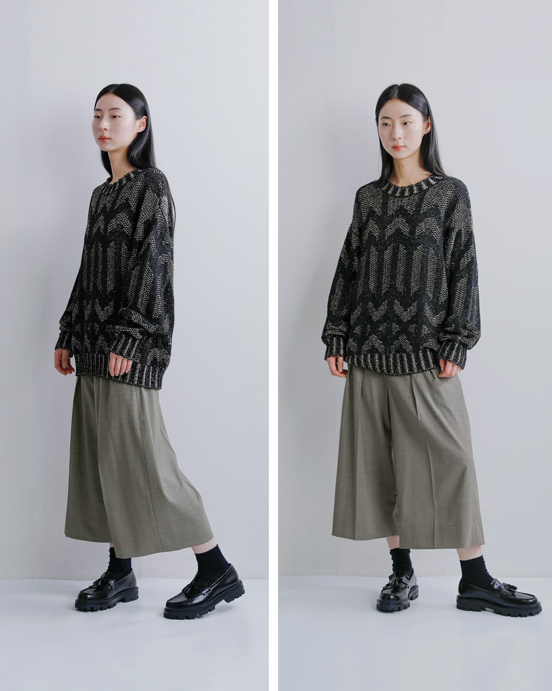 LOEFF(ロエフ)ウールポプリン ガウチョパンツ 8814-2-000027