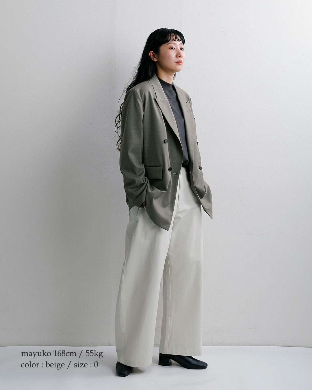 LOEFF ロエフ ウールポプリン ボックスジャケット 8822-2-000006