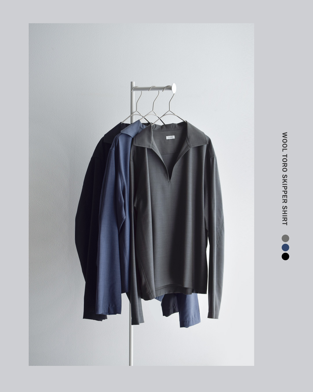 セール【30%OFF】LOEFF ロエフ ウールトロ スキッパーシャツ 8881-2