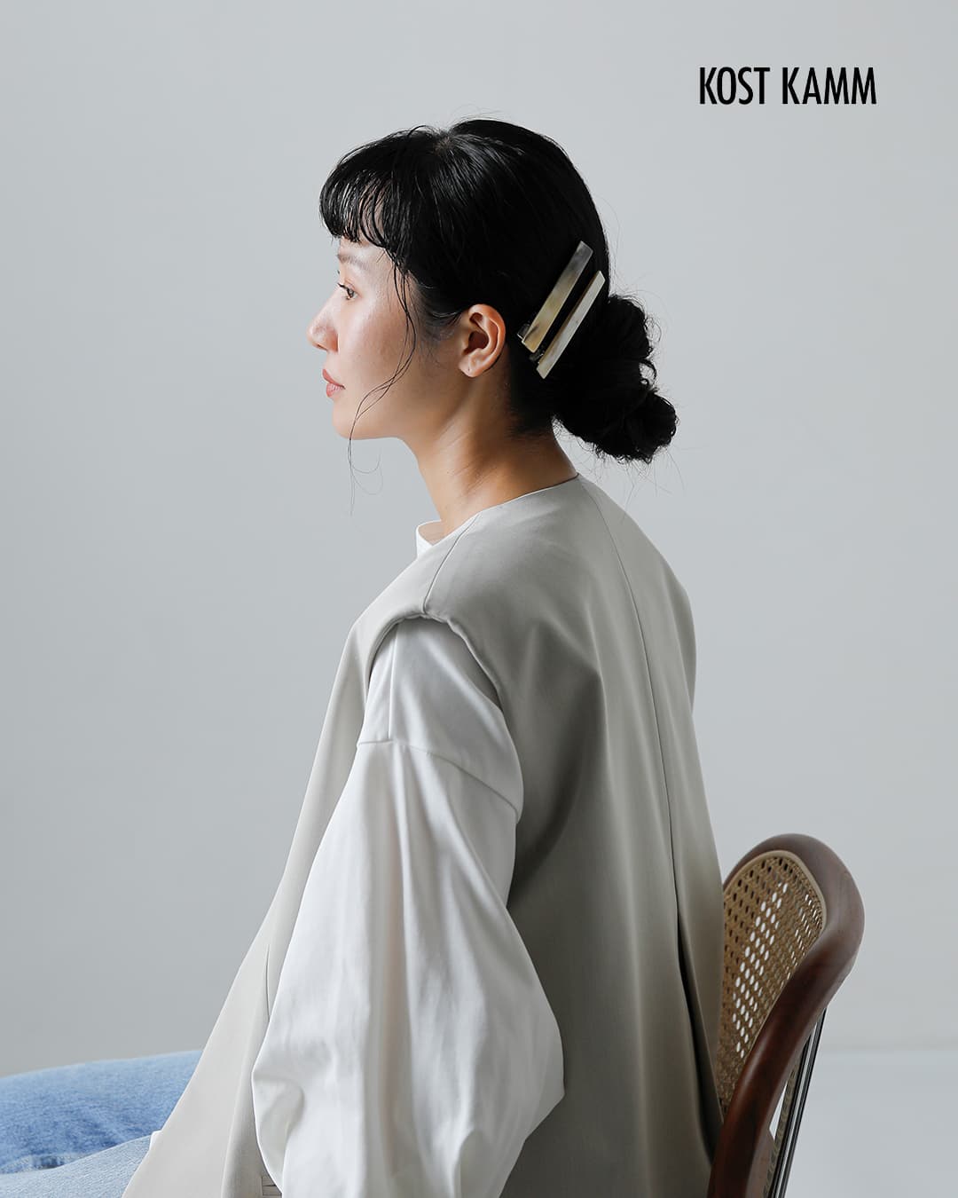 KOSTKAMMウォーターバッファローホーン アリゲーター ヘアクリップ 9441-2