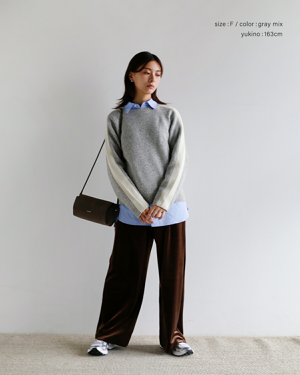 ANNUAL(アニュアル)ウールカシミヤ 配色スリーブ ニット セーター Fusion Knit Pullover a1213-317po09  秋冬