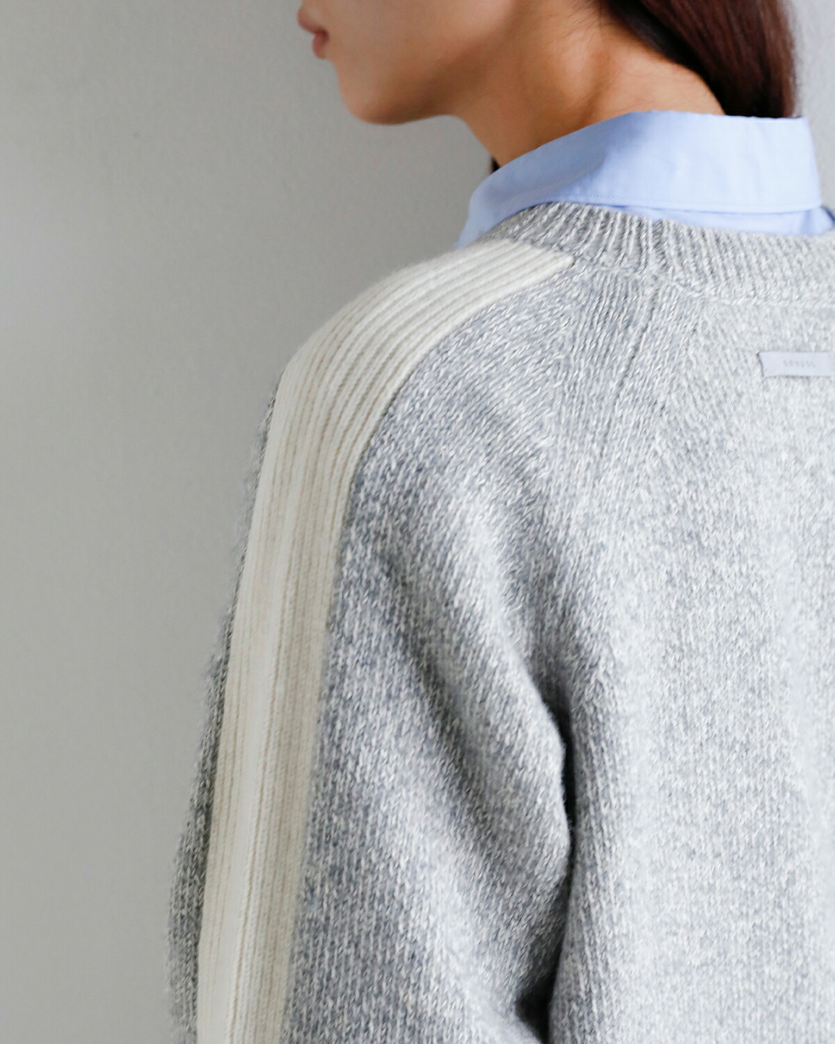 ANNUAL(アニュアル)ウールカシミヤ 配色スリーブ ニット セーター Fusion Knit Pullover a1213-317po09  秋冬