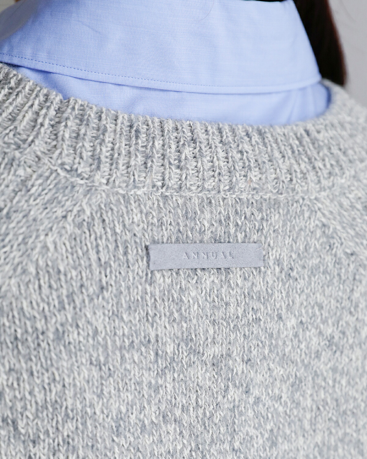 ANNUAL(アニュアル)ウールカシミヤ 配色スリーブ ニット セーター Fusion Knit Pullover a1213-317po09  秋冬