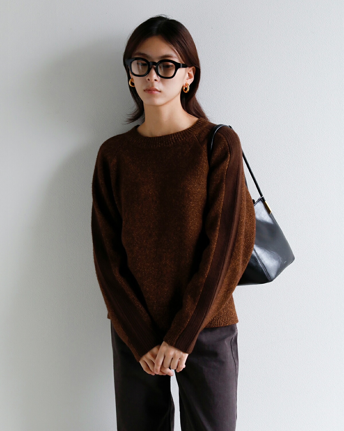 ANNUAL(アニュアル)ウールカシミヤ 配色スリーブ ニット セーター Fusion Knit Pullover a1213-317po09  秋冬