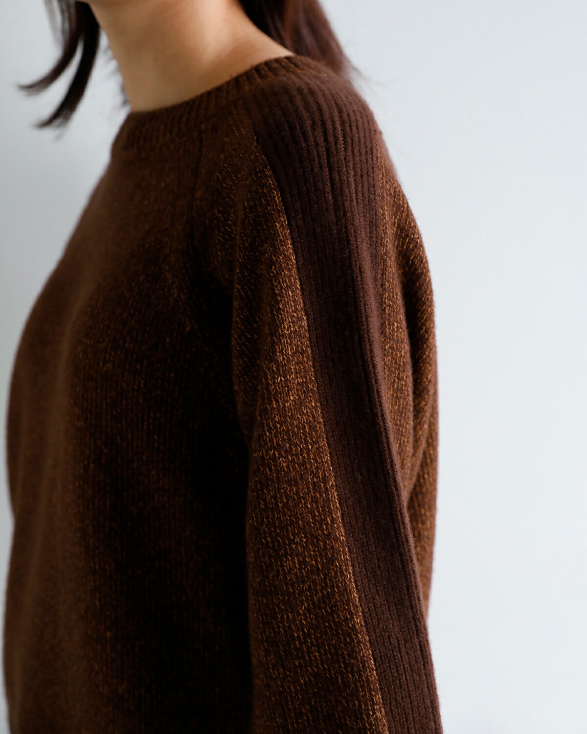 ANNUAL(アニュアル)ウールカシミヤ 配色スリーブ ニット セーター Fusion Knit Pullover a1213-317po09  秋冬