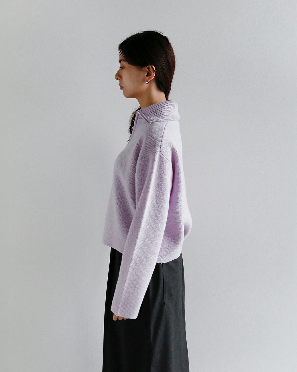 ANNUAL(アニュアル)ウールカシミア ハーフジップ ニット プルオーバー Half Zip Short Pullover a1213-317po10  秋冬