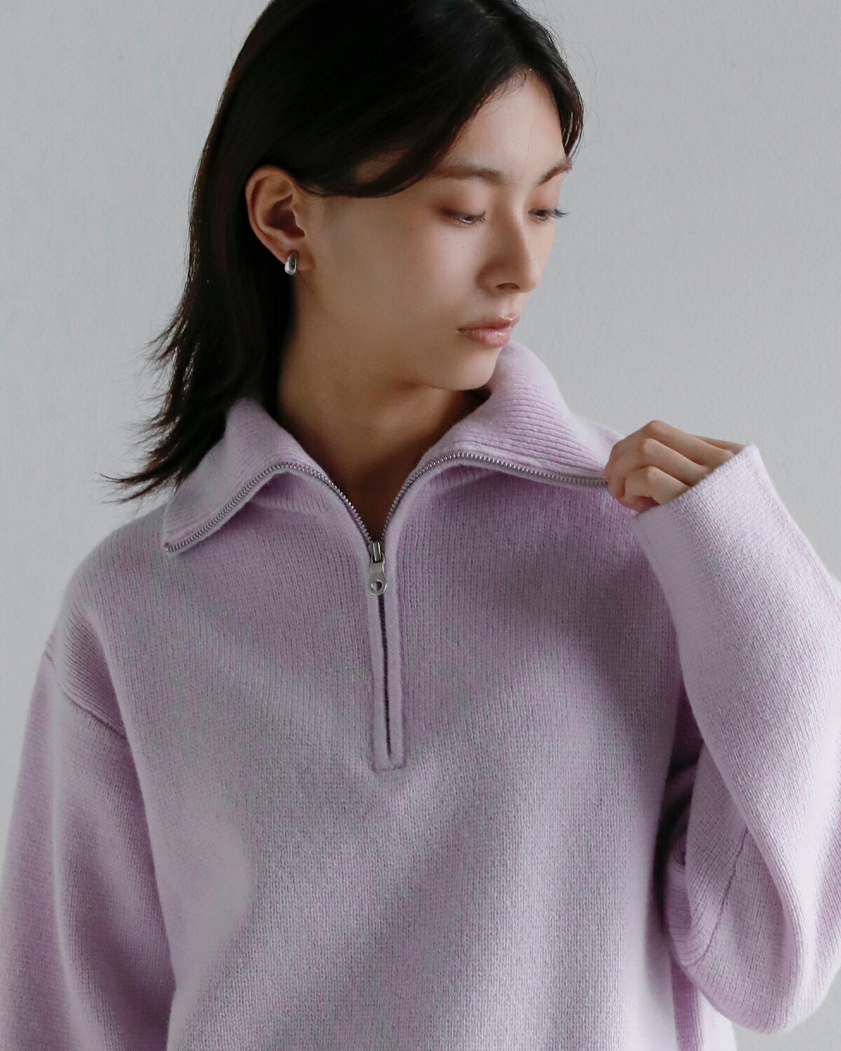 ANNUAL(アニュアル)ウールカシミア ハーフジップ ニット プルオーバー Half Zip Short Pullover a1213-317po10  秋冬