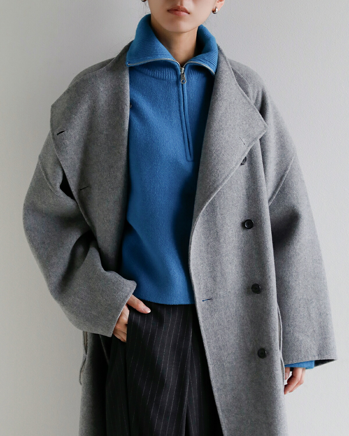 ANNUAL(アニュアル)ウールカシミア ハーフジップ ニット プルオーバー Half Zip Short Pullover a1213-317po10  秋冬