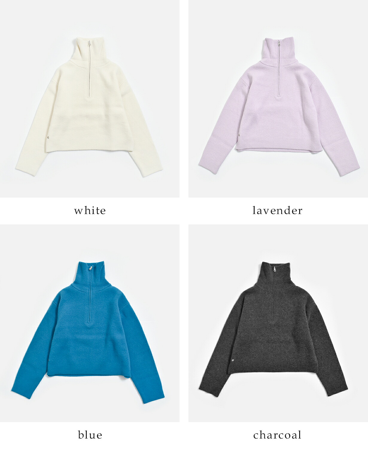 ANNUAL(アニュアル)ウールカシミア ハーフジップ ニット プルオーバー Half Zip Short Pullover a1213-317po10  秋冬