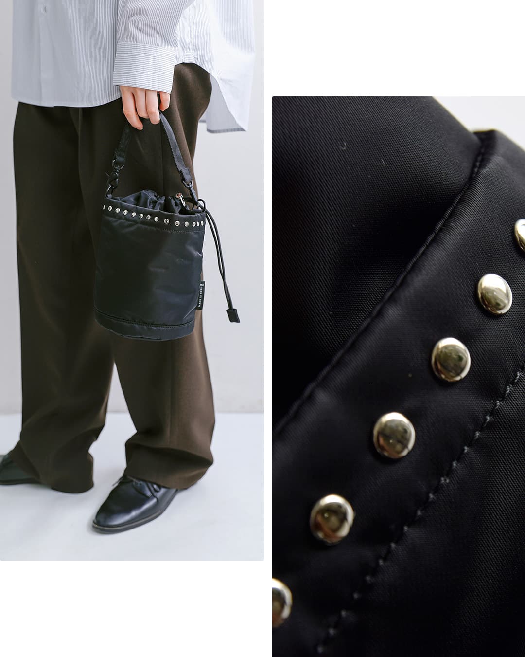 MACKINTOSHヘビーツイル 2WAY スタッズ バケットショルダーバッグ Annan Bucket Studs a262ss1011bapa