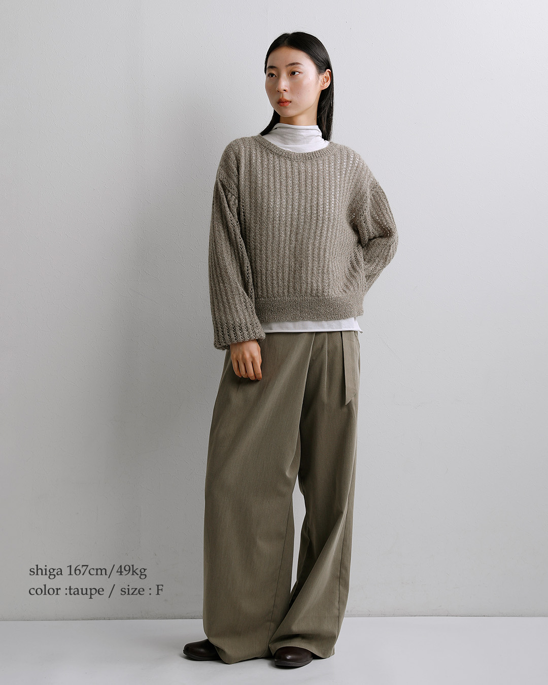 ADAWASブリリアント キッドモヘヤ ラメ入り 前後2way ニット セーター adws-601-11