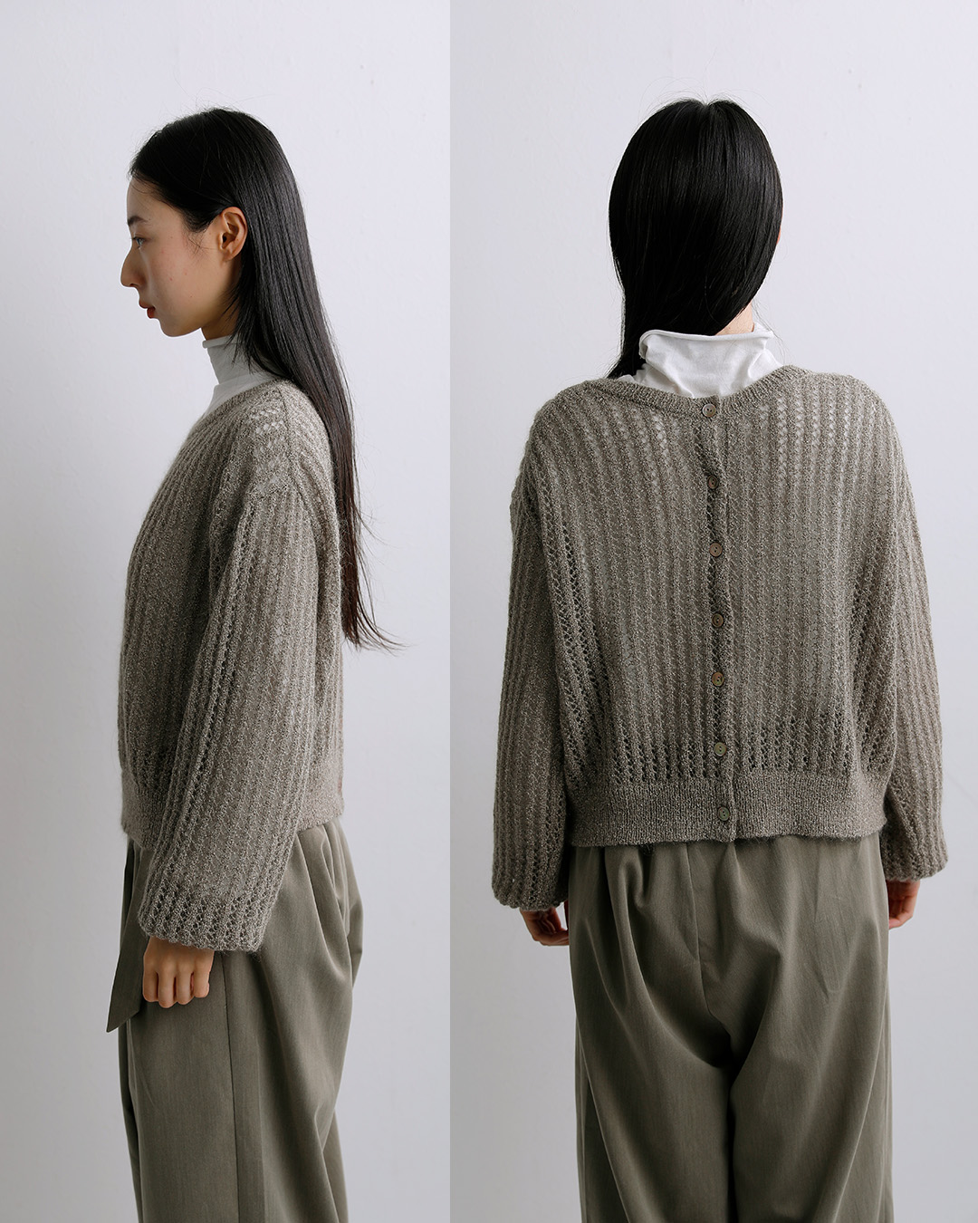 ADAWASブリリアント キッドモヘヤ ラメ入り 前後2way ニット セーター adws-601-11