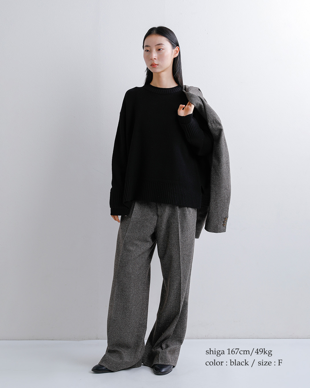 ADAWASカシミヤブレンド クルーネック ニットセーター adws-601-33-same1