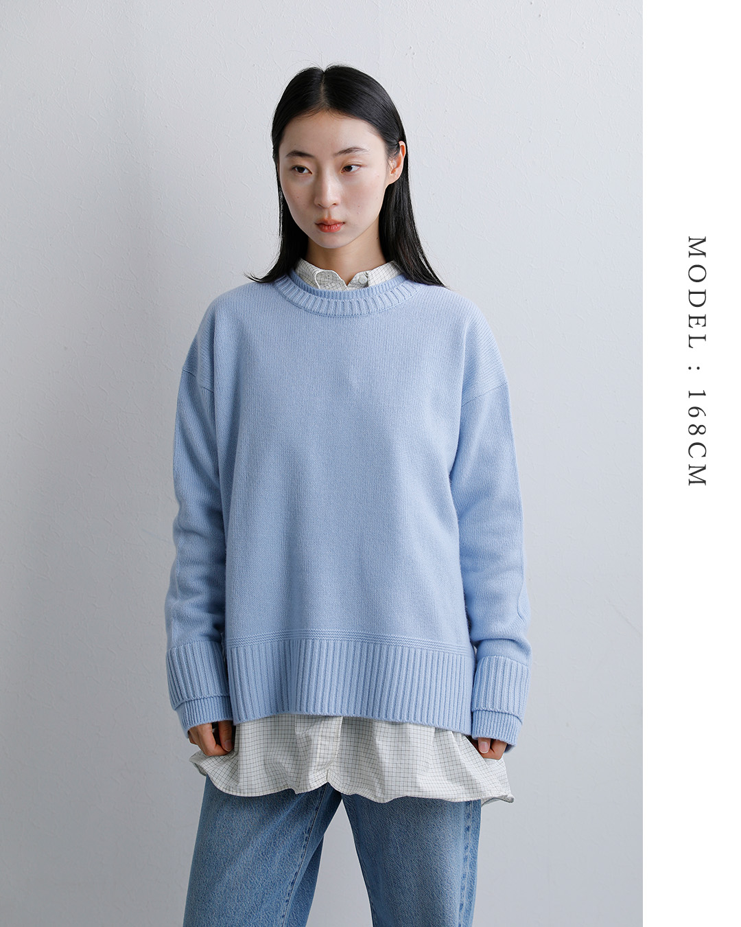 ADAWASカシミヤブレンド クルーネック ニットセーター adws-601-33-same1