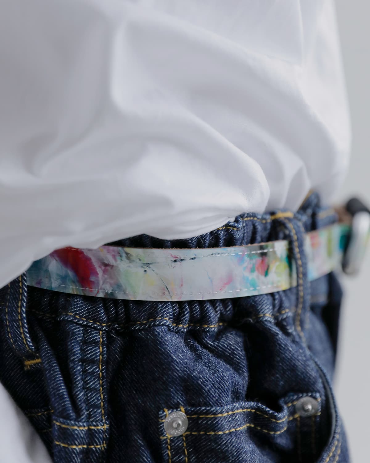 macromauro(マクロマウロ)ペイント ショートバックル ベルト 20mm AL BELT PAINT