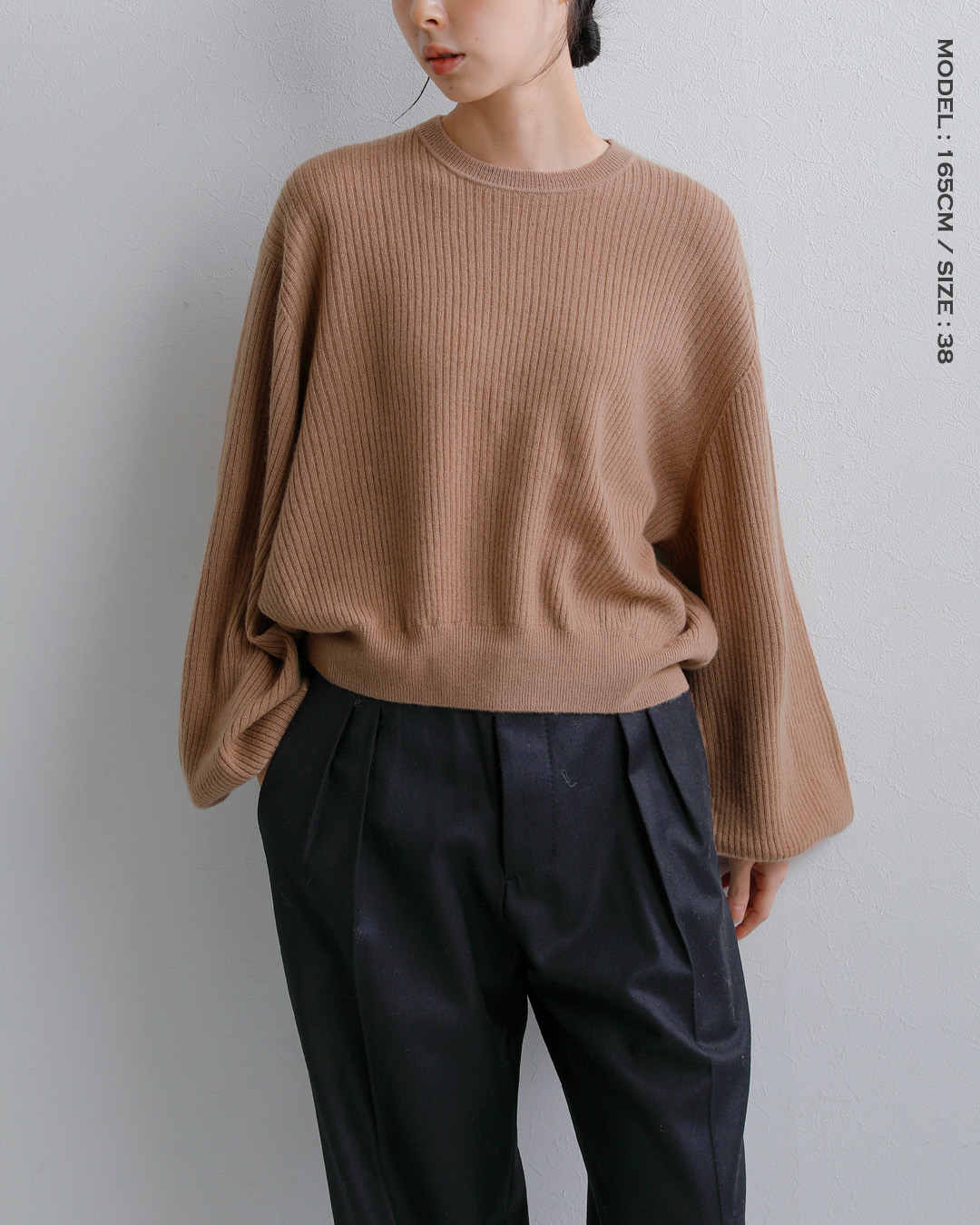 COUTURE D’ADAM(クチュールドアダム)カシミヤ アラビアンスリーブ リブ ニット セーター arb-csh-rib-po
