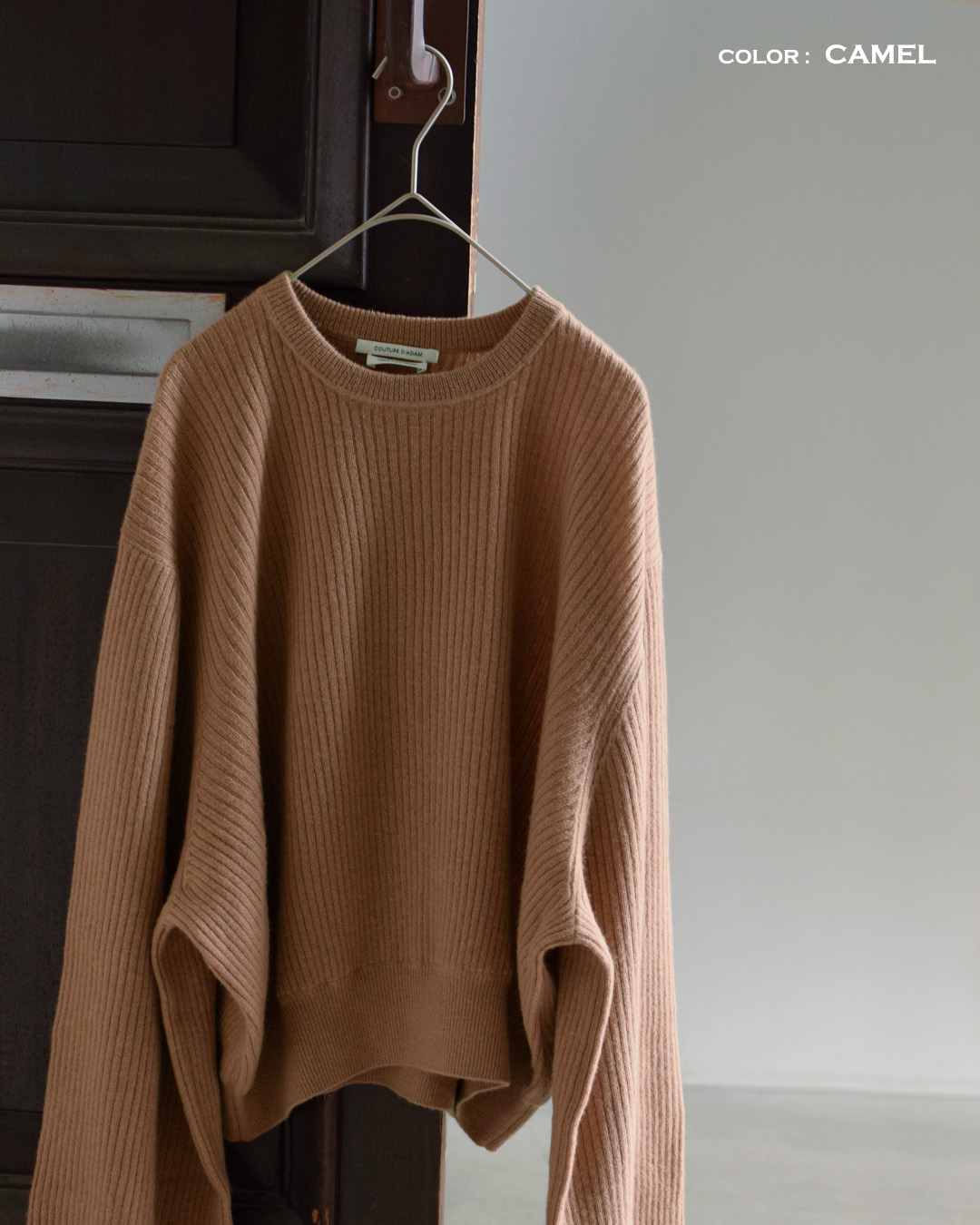 COUTURE D’ADAM(クチュールドアダム)カシミヤ アラビアンスリーブ リブ ニット セーター arb-csh-rib-po
