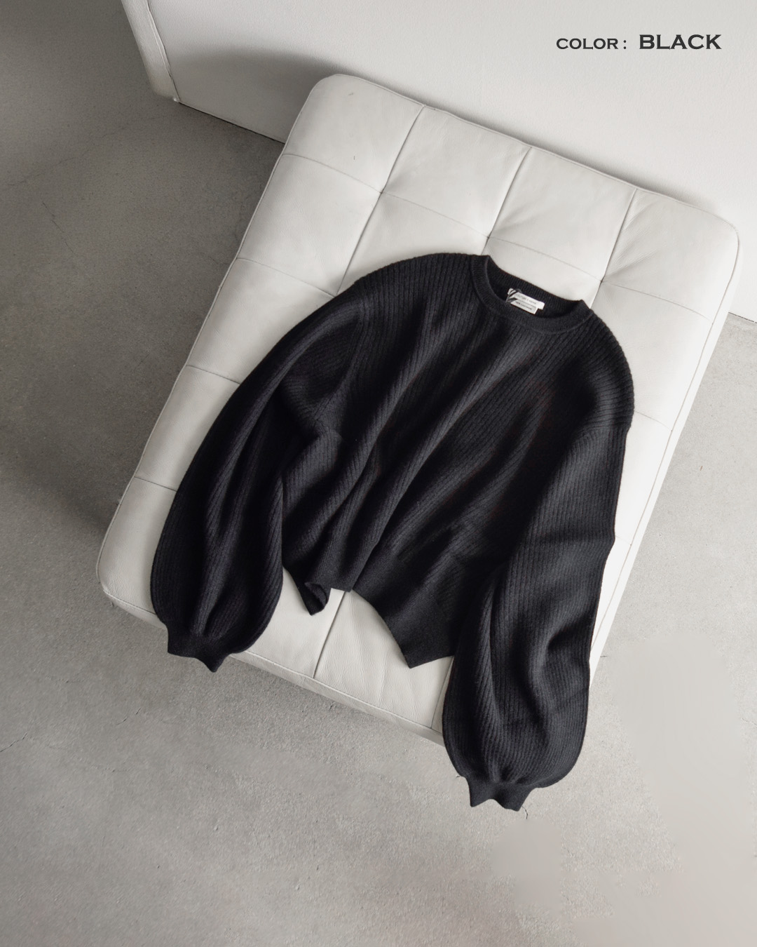 COUTURE D’ADAM(クチュールドアダム)カシミヤ アラビアンスリーブ リブ ニット セーター arb-csh-rib-po