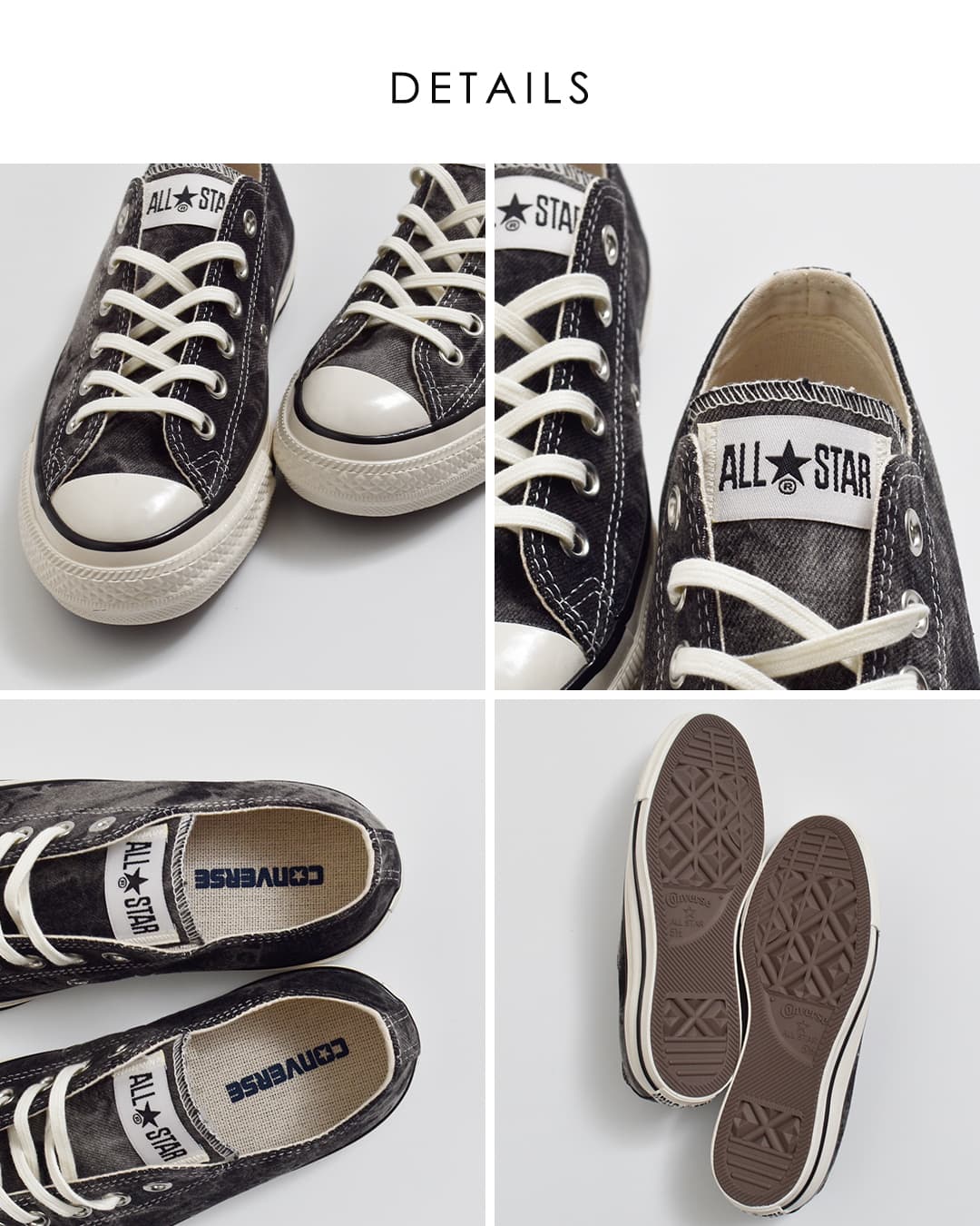 CONVERSE(コンバース)オールスター エイジド ブリーチデニム OX スニーカー as-a-bdenim-ox