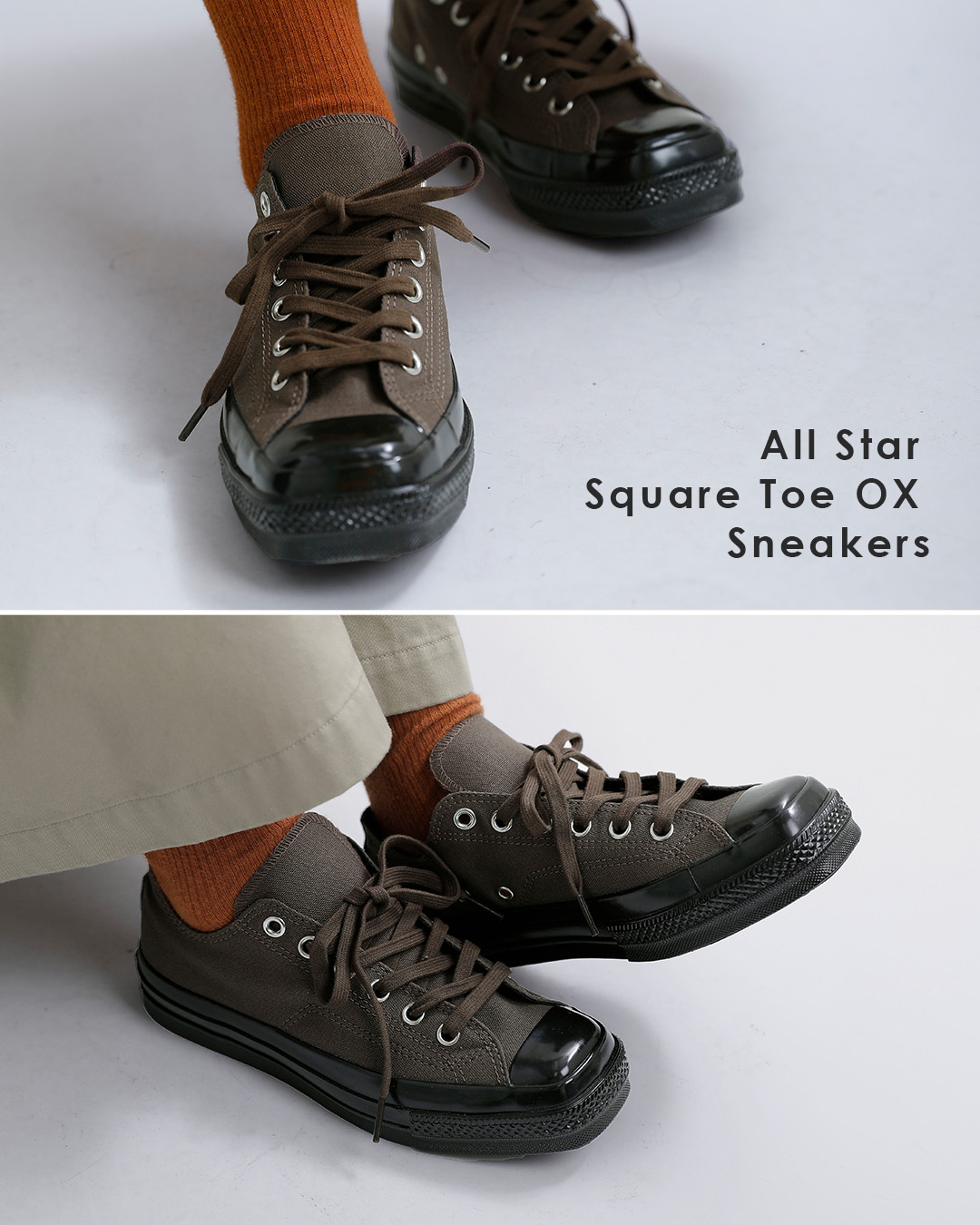 CONVERSEオールスター スクエアトウ OX スニーカー as-sq-toe-ox