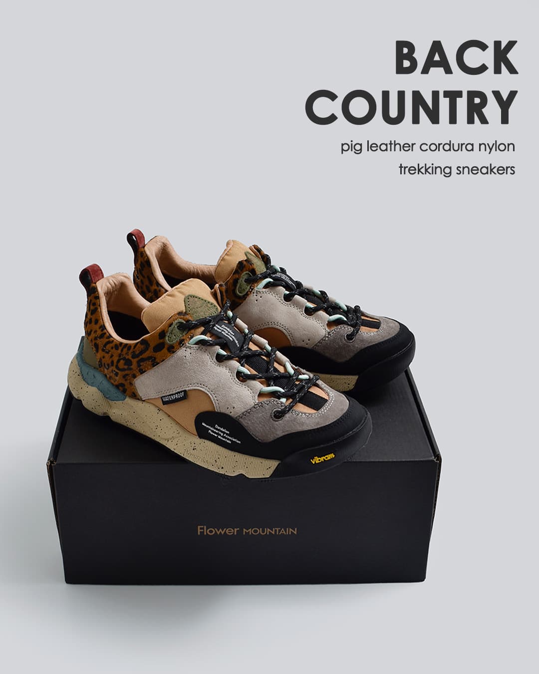 Flower MOUNTAINバックカントリー ピッグレザー コーデュラナイロン トレッキング スニーカー BACK COUNTRY backcountry-same1