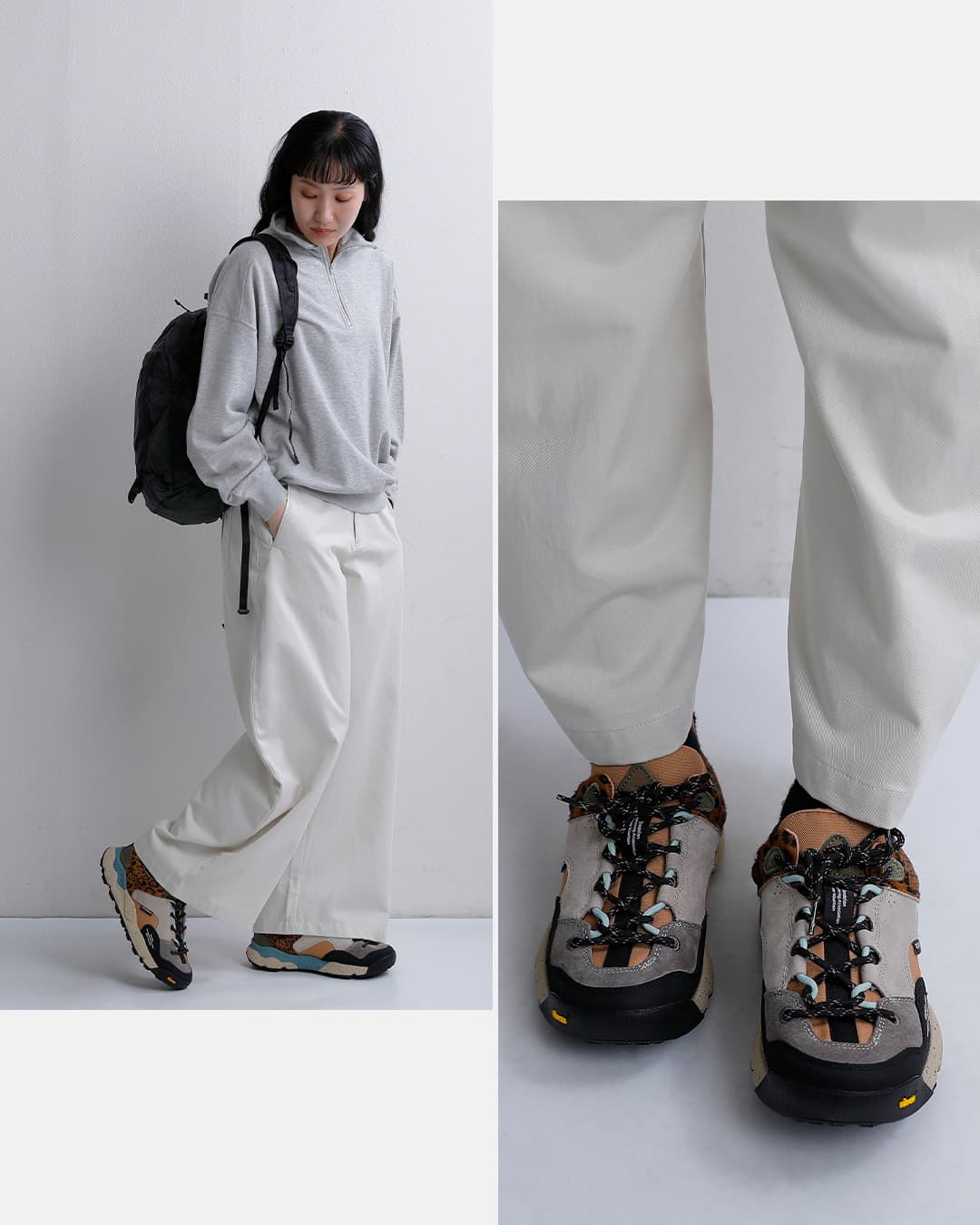 Flower MOUNTAINバックカントリー ピッグレザー コーデュラナイロン トレッキング スニーカー BACK COUNTRY backcountry-same1
