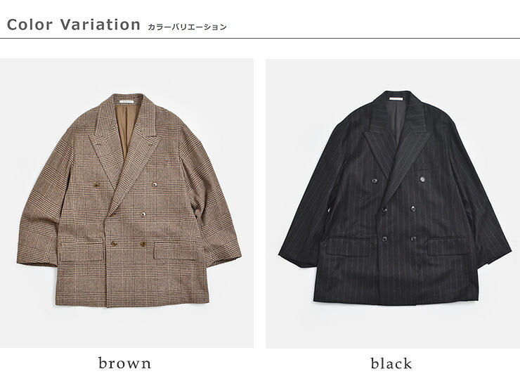 COUTURE D’ADAM(クチュールドアダム)カシミヤブレンド ストライプ/アルパカブレンド グレンチェック BIG ダブルジャケット big-jk-double