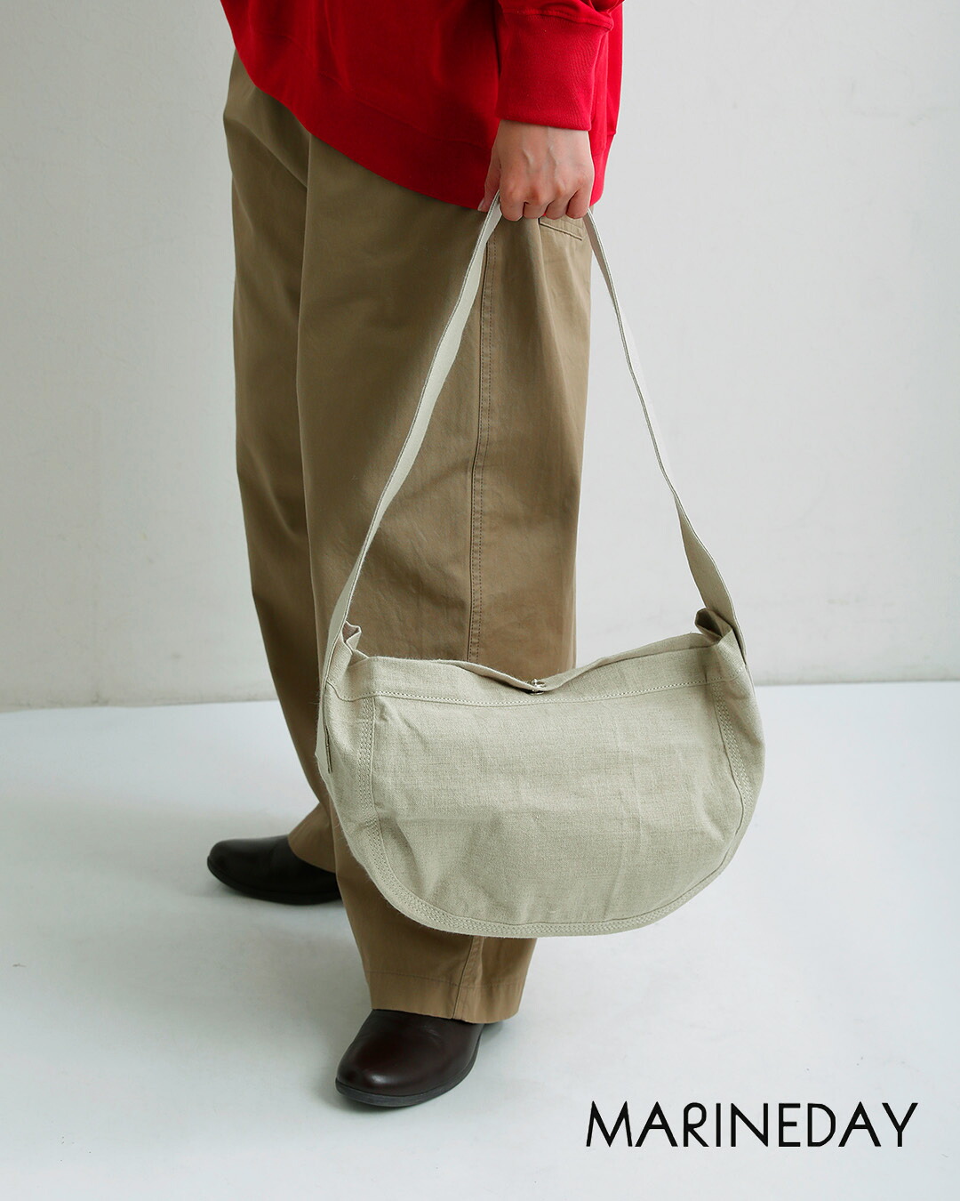 MARINE DAYリネンキャンバス ショルダーバッグ “BLUEBLUE” blueblue-linen