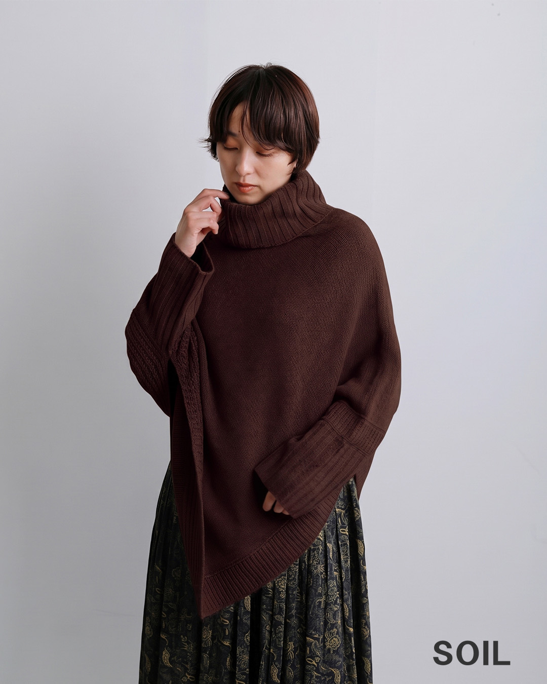 SOIL ソイル ポロネック ポンチョ bnsl2671 レディース 2026aw新作