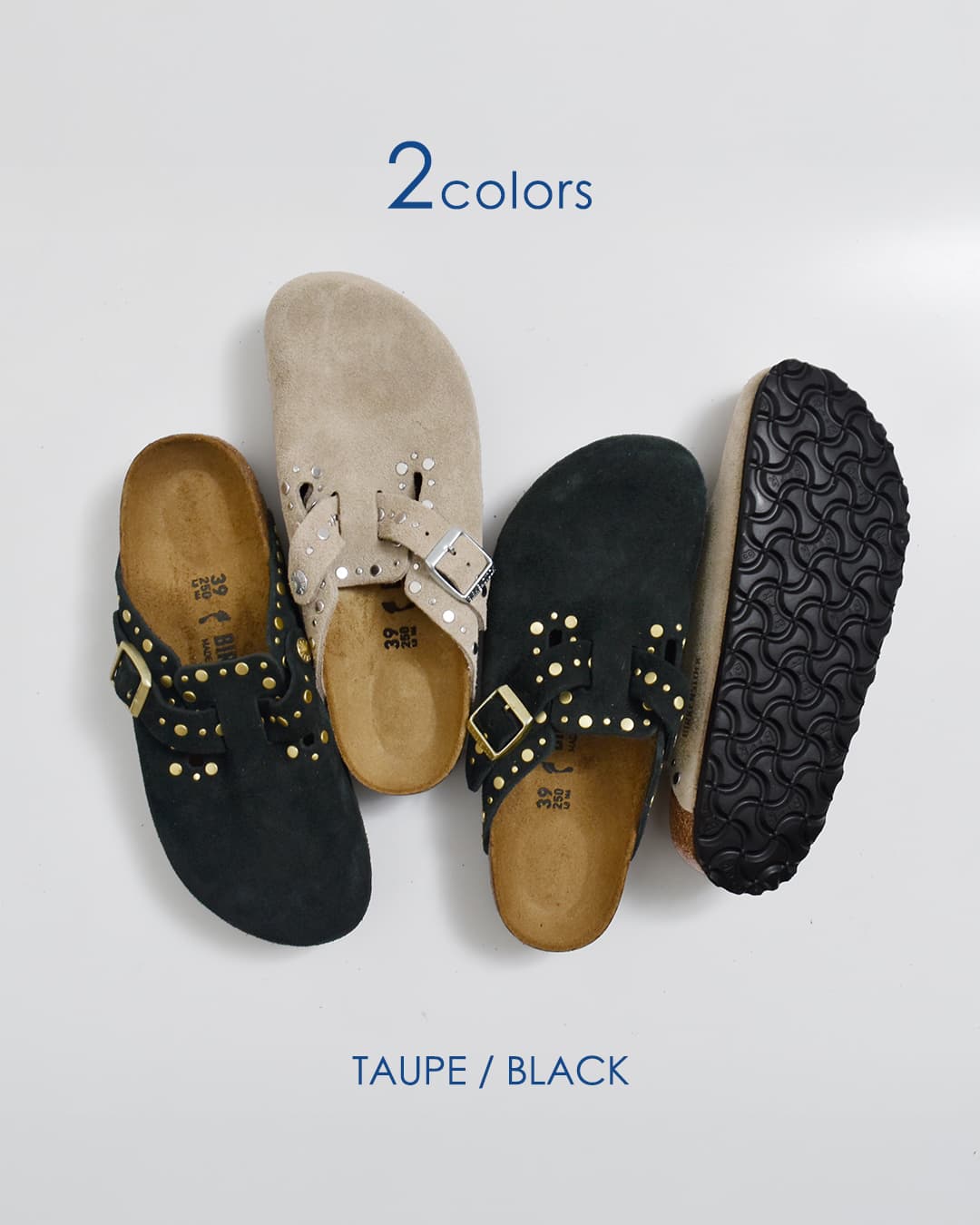 BIRKENSTOCK(ビルケンシュトック)ボストン リベット スエードレザー ナロー フラット サンダル BOSTON RIVET boston-rivet