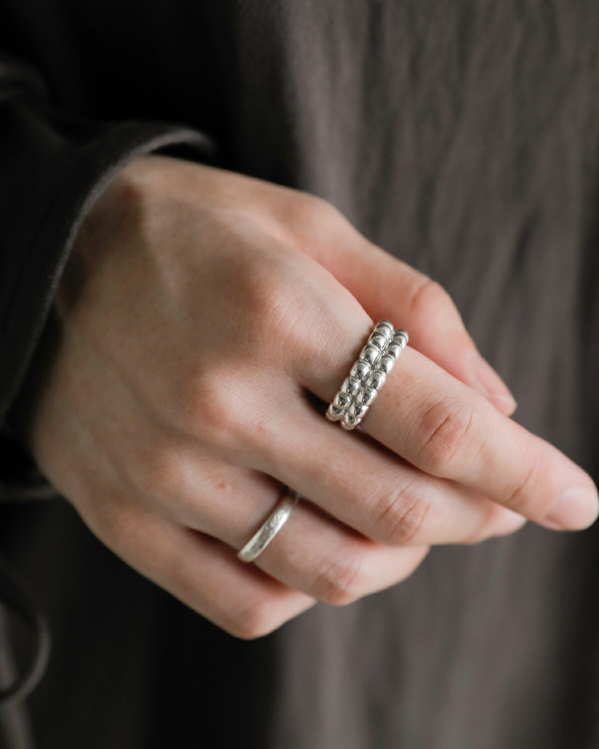 BRKUMO(ブラクモ)ダブルレイヤー シルバー リング omochi ring br25gaw10-sv