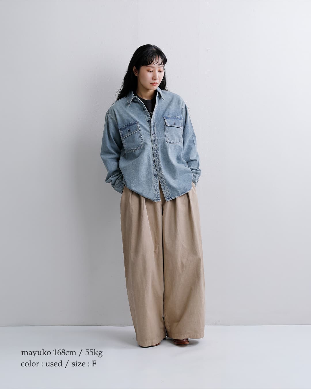 Cloth & Cross デニムシャツ 長袖 CLOTH ACROSS クロスアクロス コットン 9ozデニム シャツ DENIM SHIRT