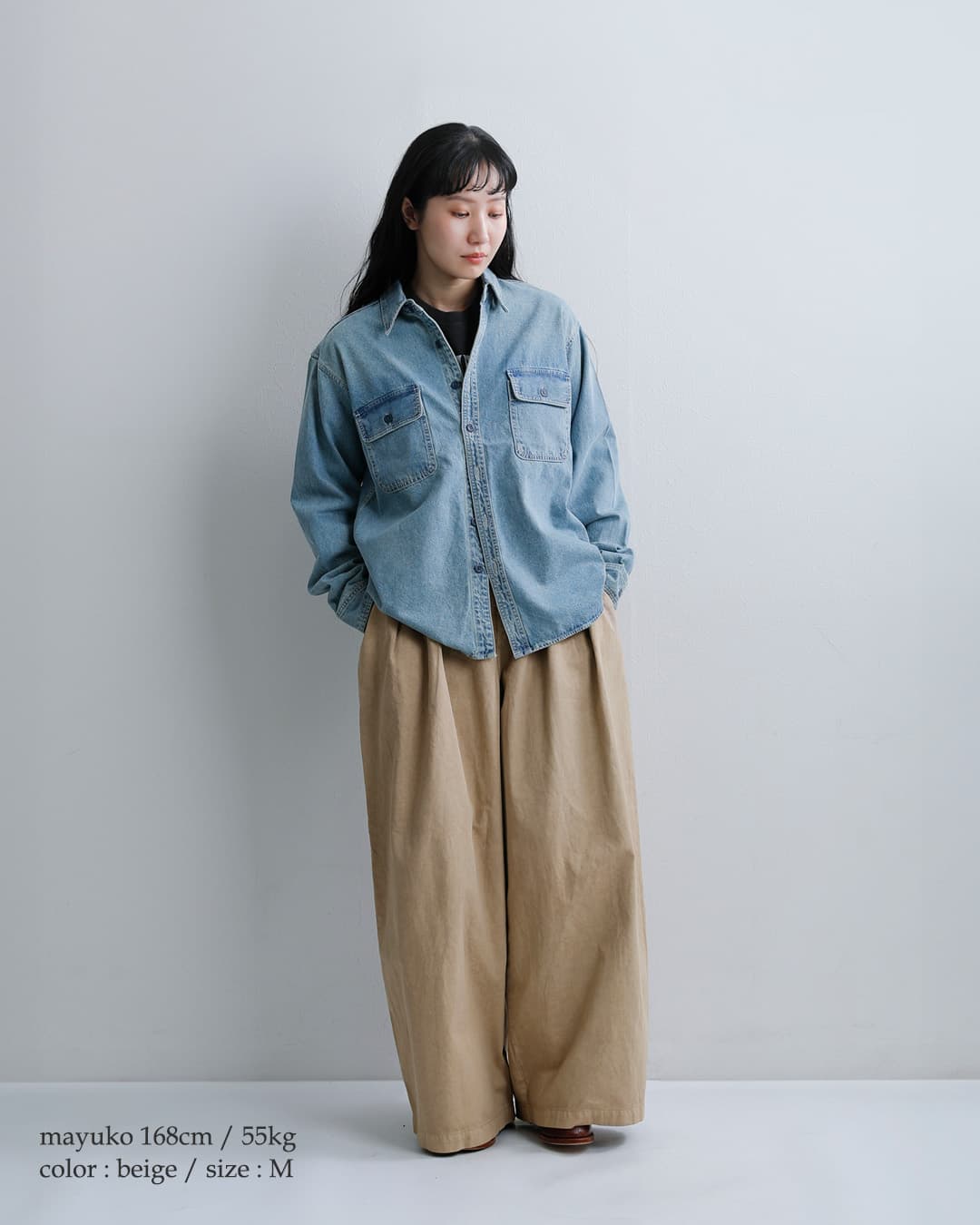 CLOTH ACROSS(クロスアクロス)コットン ビッグ チノパンツ BIG CHINO PANTS ca26f24