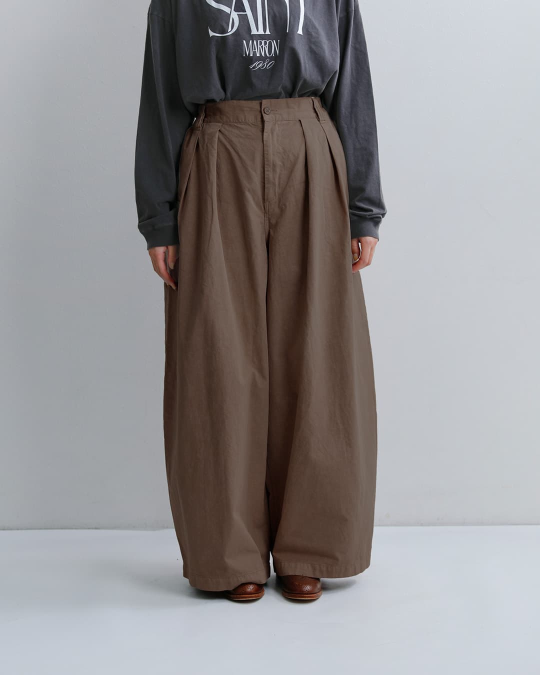 CLOTH ACROSS(クロスアクロス)コットン ビッグ チノパンツ BIG CHINO PANTS ca26f24