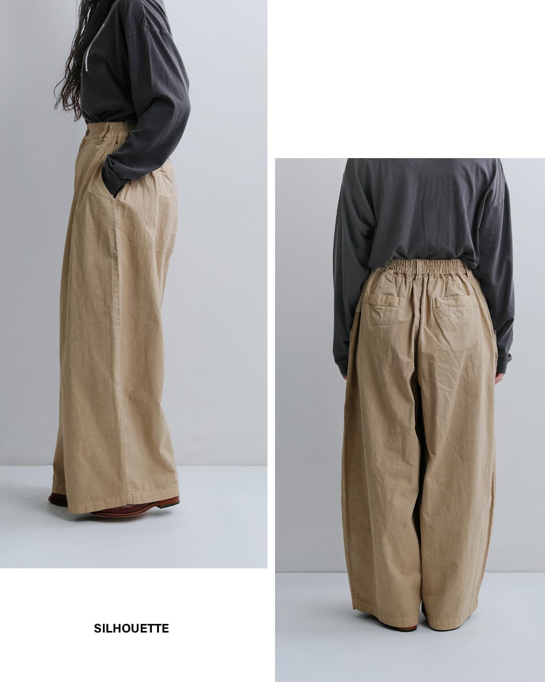 CLOTH ACROSS(クロスアクロス)コットン ビッグ チノパンツ BIG CHINO PANTS ca26f24