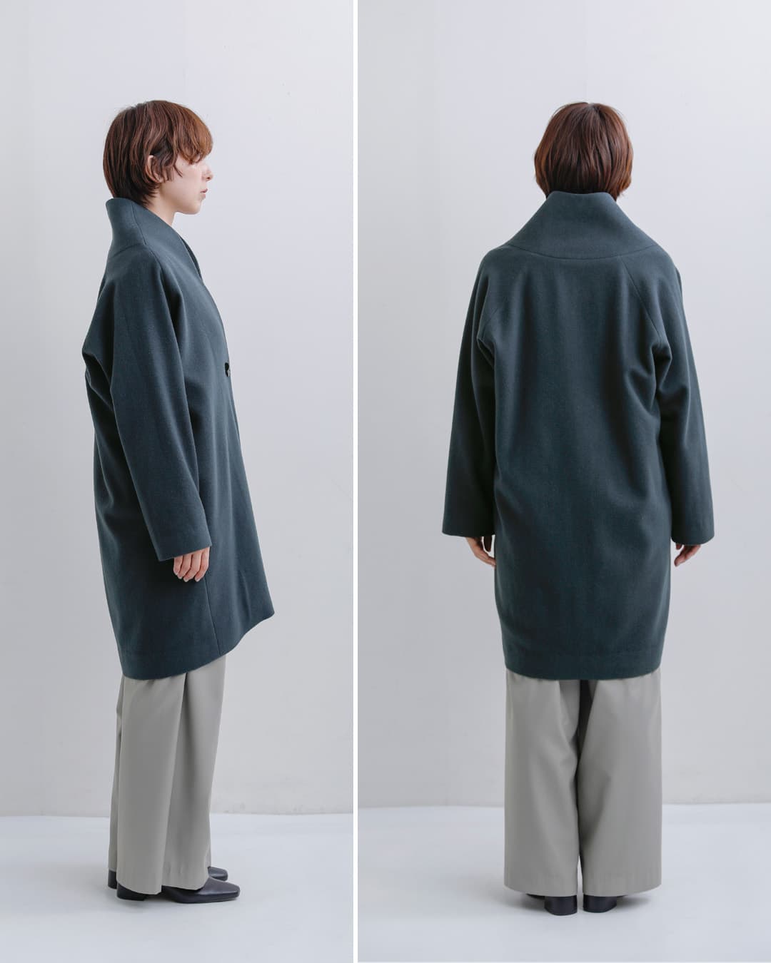 SI-HIRAI(�X�[�q���C)�X�y�V���������g�� �m�[�J���[�R�[�g SHORT NO COLLER COAT chaw26-4218sh