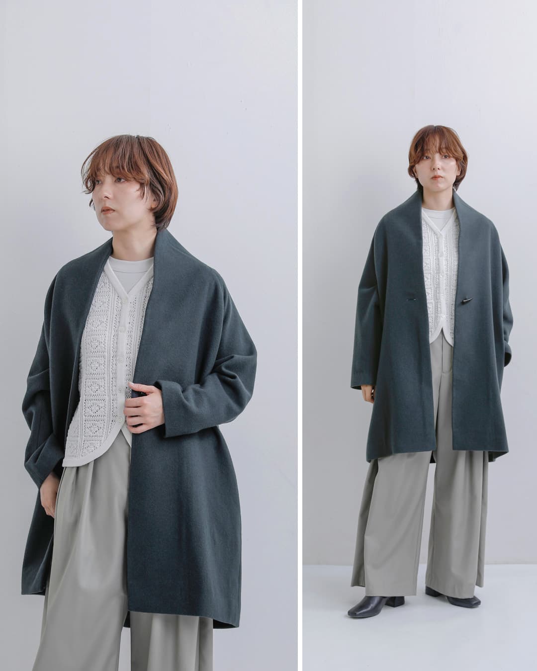 SI-HIRAI(�X�[�q���C)�X�y�V���������g�� �m�[�J���[�R�[�g SHORT NO COLLER COAT chaw26-4218sh