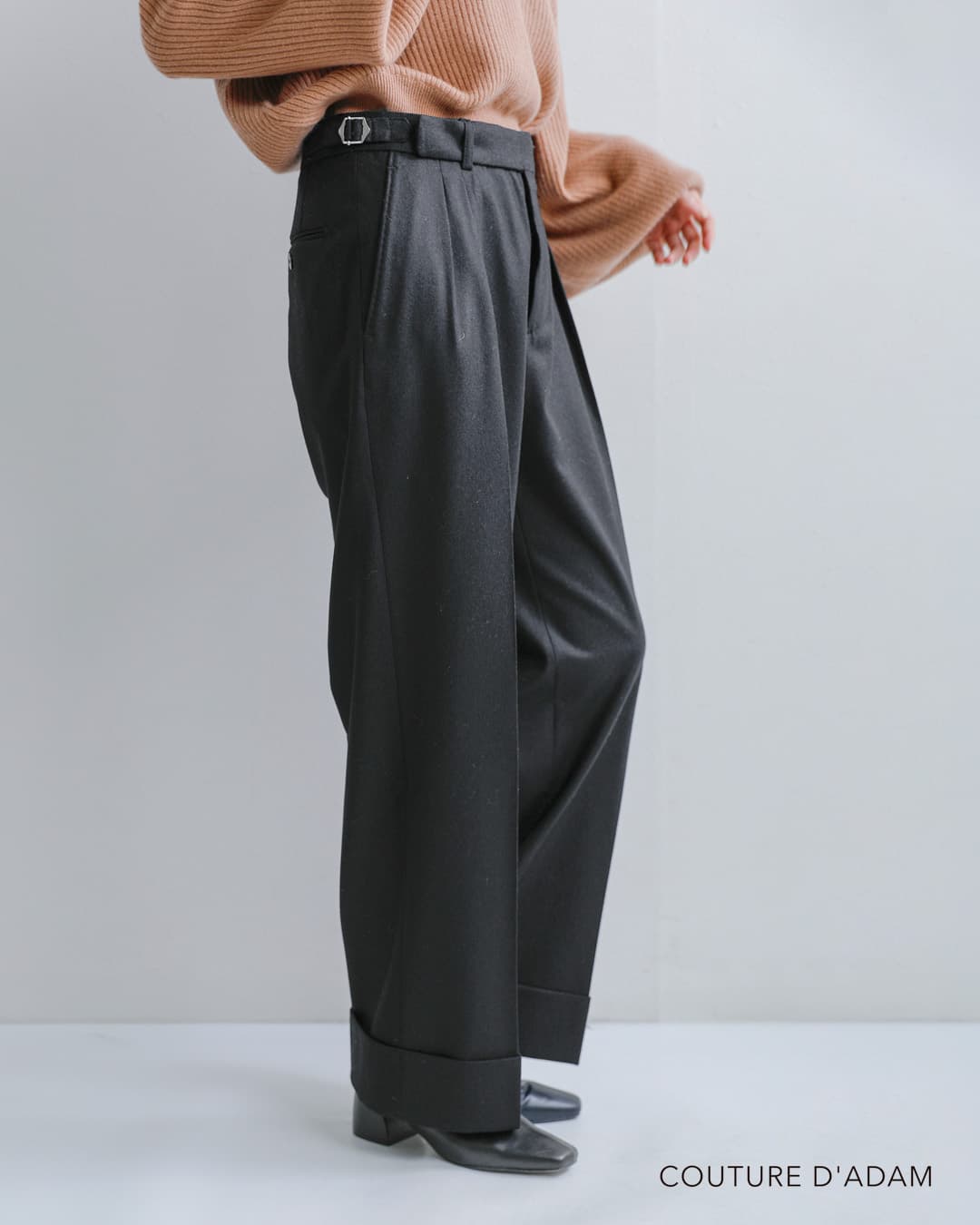 COUTURE D’ADAM(クチュールドアダム)カシミヤブレンド フランネル クラシック 2プリーツ トラウザーズ cl-2p-trousers